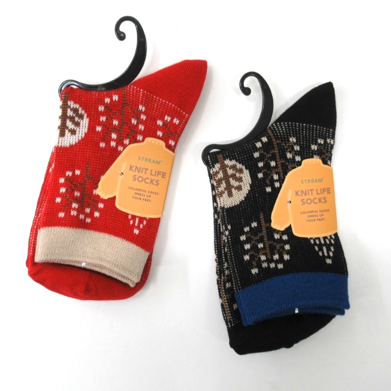 STREAM 森の木ジャガードクルーソックス